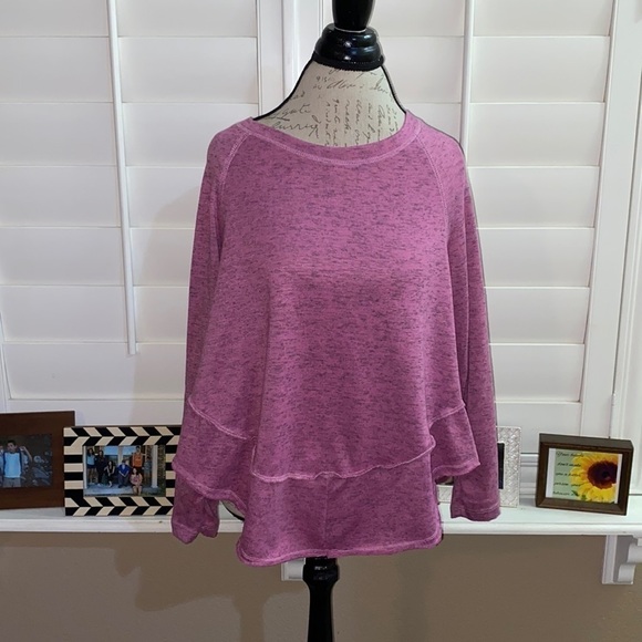 Eye Candy pink/gray heathered sweater - Picture 1 of 4